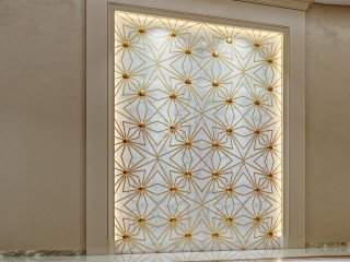 Marble Brass Inlay Wall Cladding