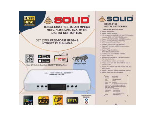 SOLID HDS2X-6165 H.265 10Bits HEVC DVB-S2X FullHD FTA Set-Top Box