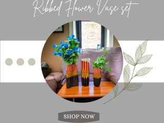 Ribbed Flower Vase Set